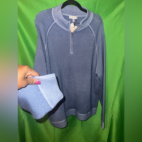 NWT Peter Millar Blue 100% Merino Wool Thick Pullover Sweater size XXL - Picture 3 of 10